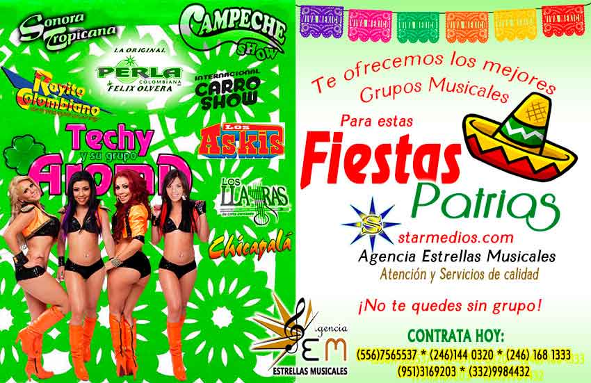 Contratacion de grupos musicales para Carnaval